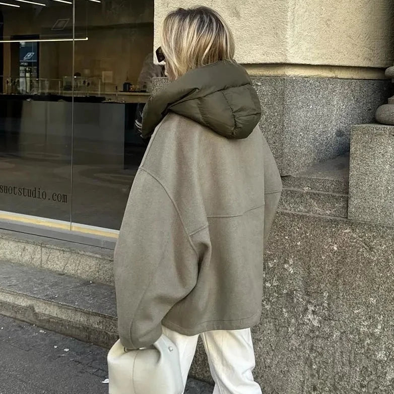 Doris | Lässige lockere Frauen Kapuzenjacke