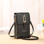 Ulrike | Leder Smartphone Clutch – Damen Handtasche mit Touchscreen-Fenster