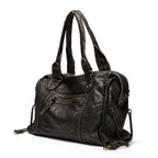 Dörte | Luxus Schwarze Lederhandtasche