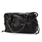 Dörte | Luxus Schwarze Lederhandtasche
