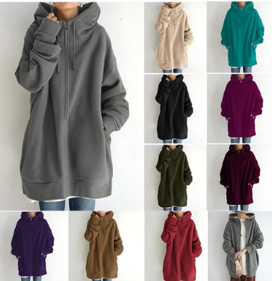 Nadja | Damen-Hoodie mit Reißverschluss für Herbst/Winter