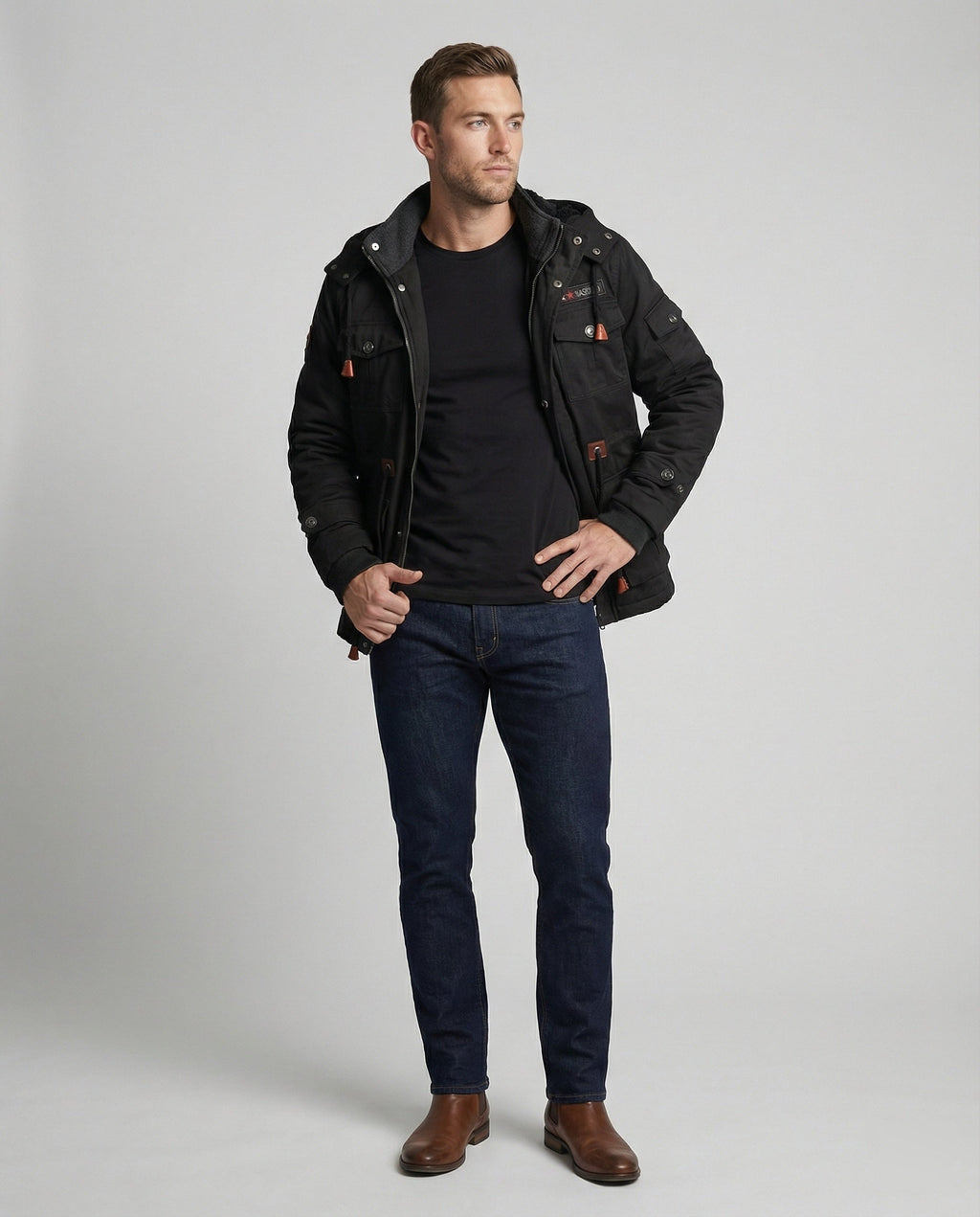 Herren Winterjacke aus Polyester mit Stilvollem Design & Wärmender Fütterung | Drune