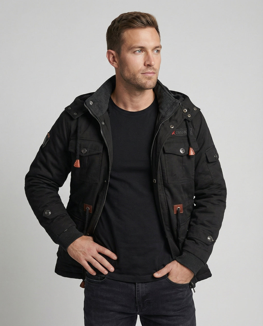 Herren Winterjacke aus Polyester mit Stilvollem Design & Wärmender Fütterung | Drune