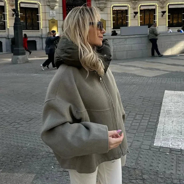 Doris | Lässige lockere Frauen Kapuzenjacke