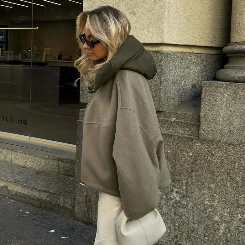 Doris | Lässige lockere Frauen Kapuzenjacke
