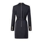 Juliane | Damen-Blazerkleid mit Taillengürtel und Knopfdetails