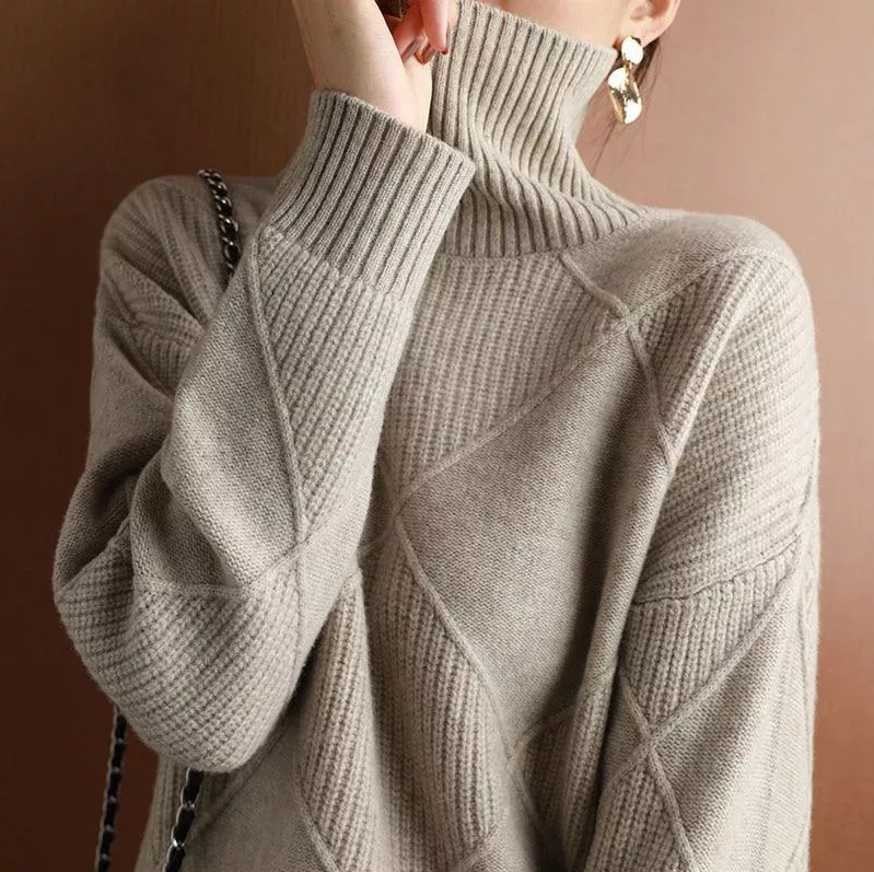 Drune Hannover - Lose Rollkragenpullover Strickjacke