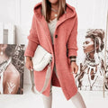 Drune - Lange warme Strickjacke mit Kapuze