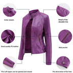 Sandra | Damen Lederjacke mit Maokragen