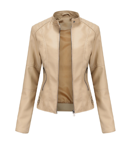 Sandra | Damen Lederjacke mit Maokragen