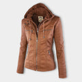 Thea | Damen Lederjacke mit Kapuze