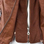 Thea | Damen Lederjacke mit Kapuze