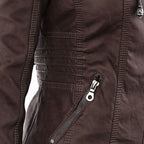 Thea | Damen Lederjacke mit Kapuze
