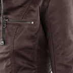 Thea | Damen Lederjacke mit Kapuze