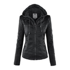Thea | Damen Lederjacke mit Kapuze