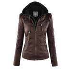 Thea | Damen Lederjacke mit Kapuze