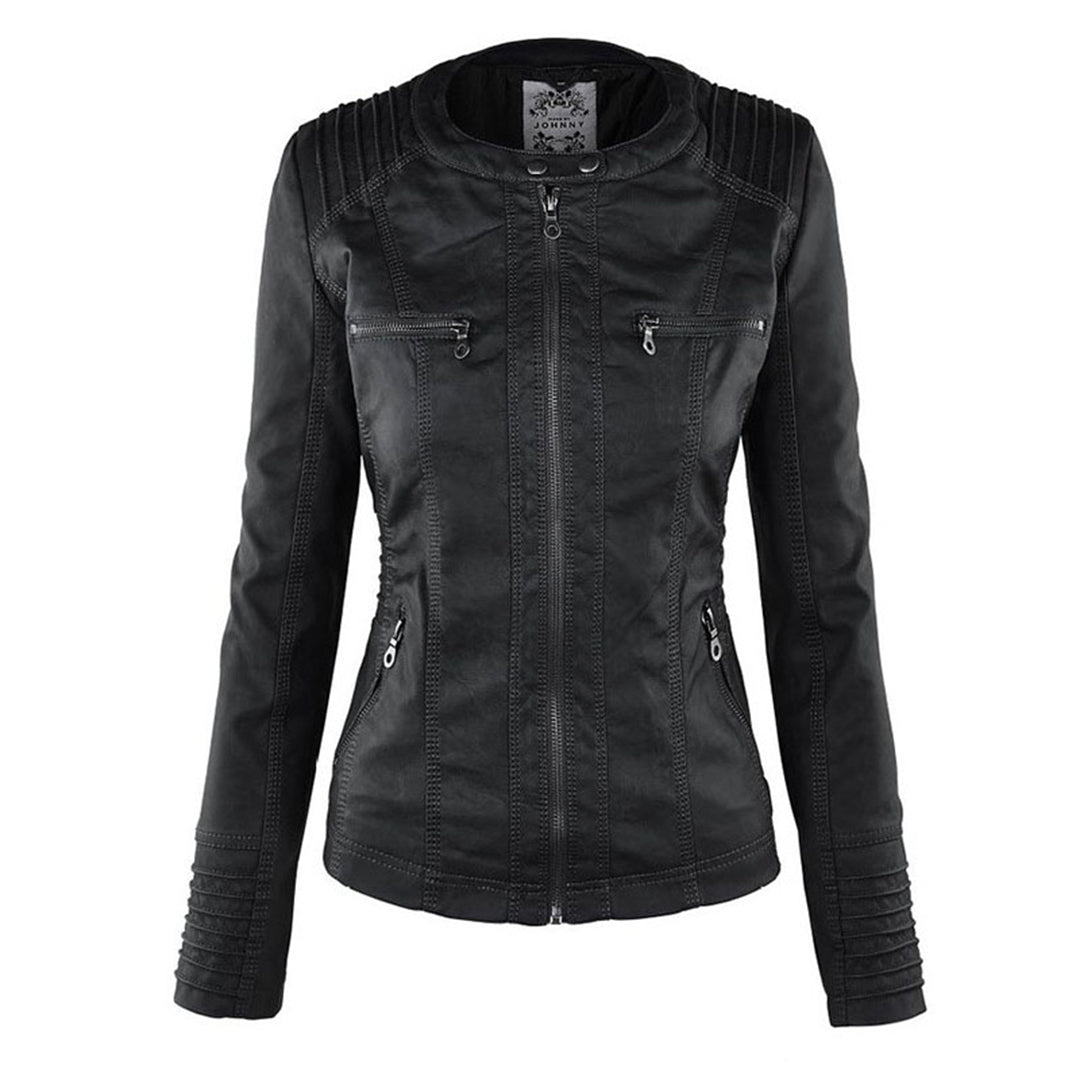 Thea | Damen Lederjacke mit Kapuze