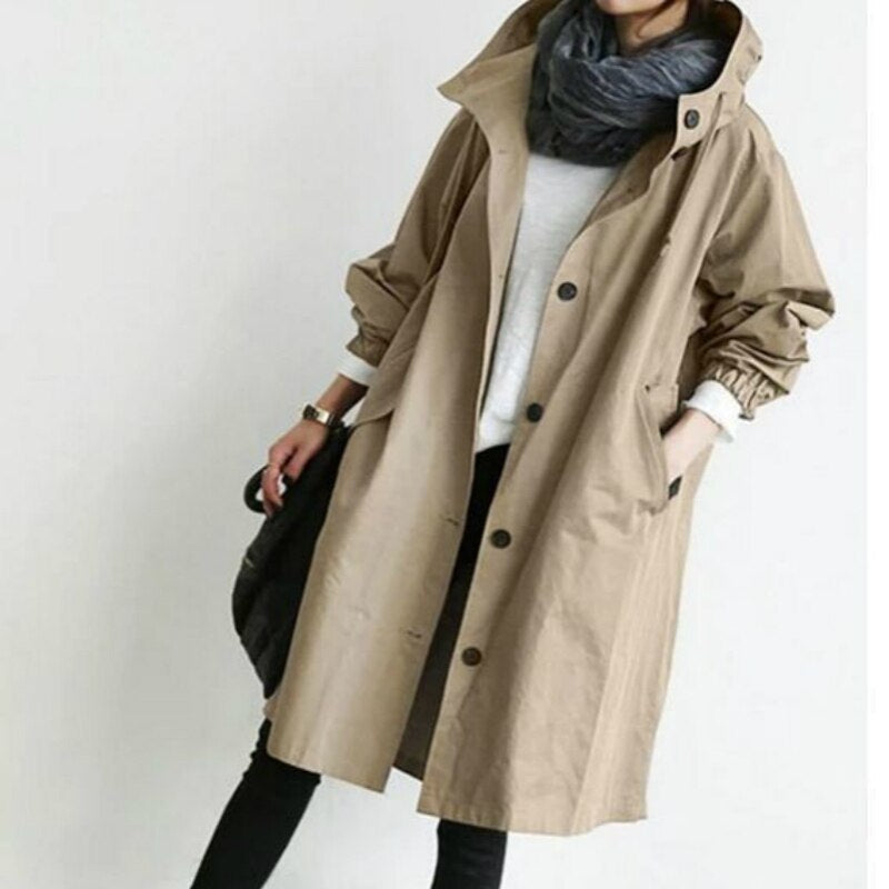 Katja | Modischer langer Trenchcoat Damen Wechsel Saison 2023