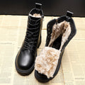 Drune Delphine – Winterstiefel aus schwarzem Leder