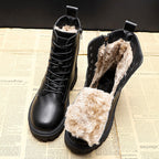 Drune Delphine – Winterstiefel aus schwarzem Leder