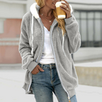 Fiona | Fleece Hoodie – Übergroßer gemütlicher Kapuzenpullover mit Reißverschluss