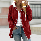 Fiona | Fleece Hoodie – Übergroßer gemütlicher Kapuzenpullover mit Reißverschluss
