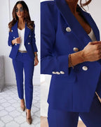Mareike | Damen elegantes Business-Anzug-Set mit doppelter Knopfleiste und schmaler Passform