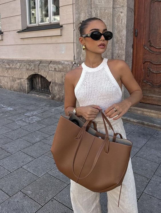 Grete | Vintage Tote Bag damen – Geräumige Umhängetasche