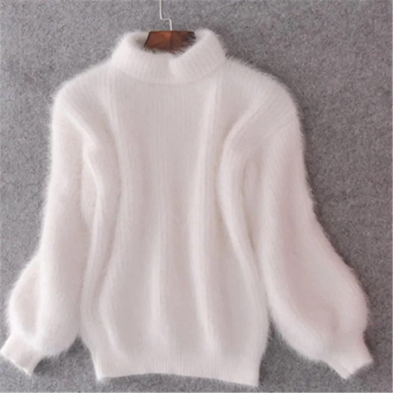Drune Taylor - Locker gestrickter Pullover in fester Farbe - Vintage Angora Pullover