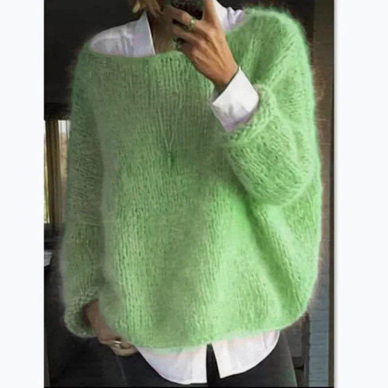 Paula | Buntfarbener Off-Shoulder-Pullover