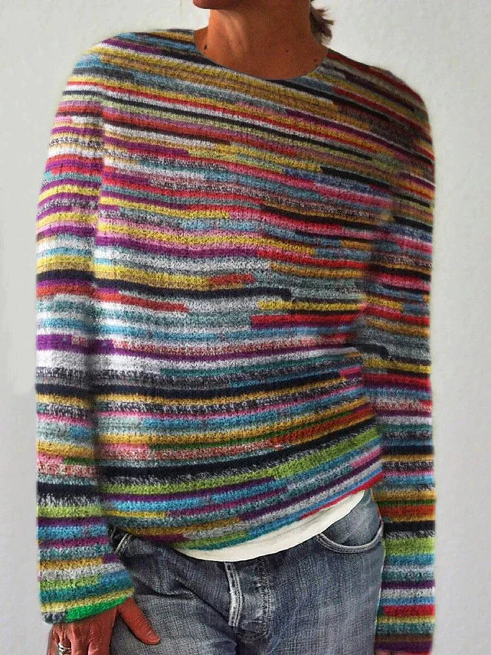 Drune - Einzigartiger gestreifter Pullover mit langen Ärmeln