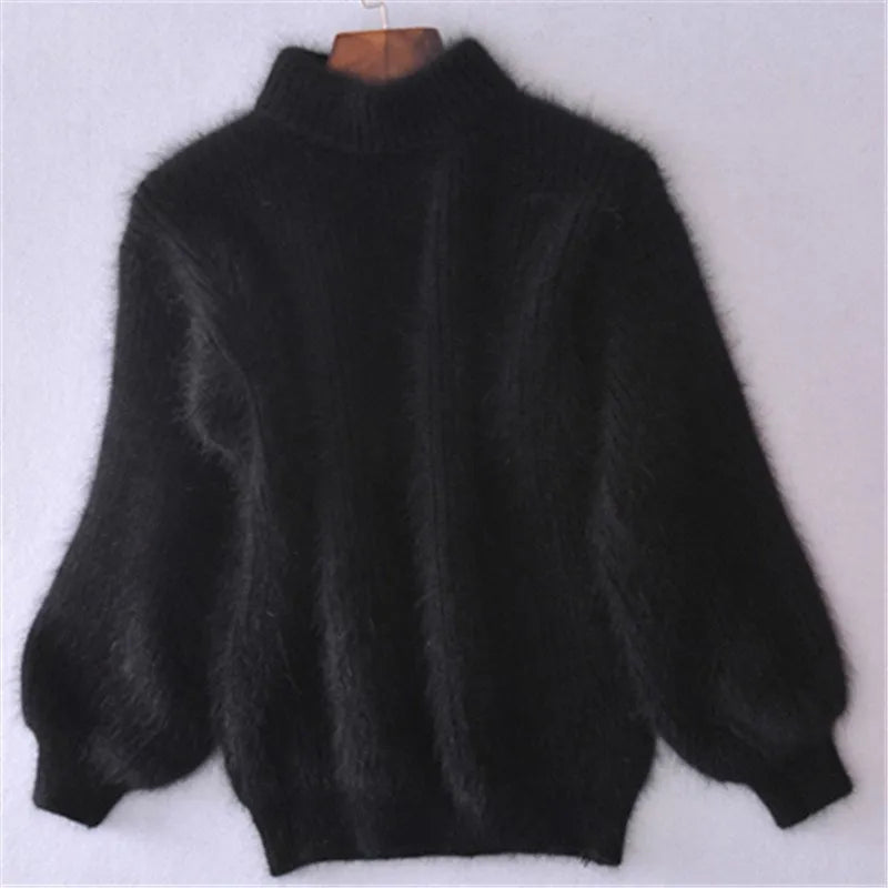Drune Taylor - Locker gestrickter Pullover in fester Farbe - Vintage Angora Pullover