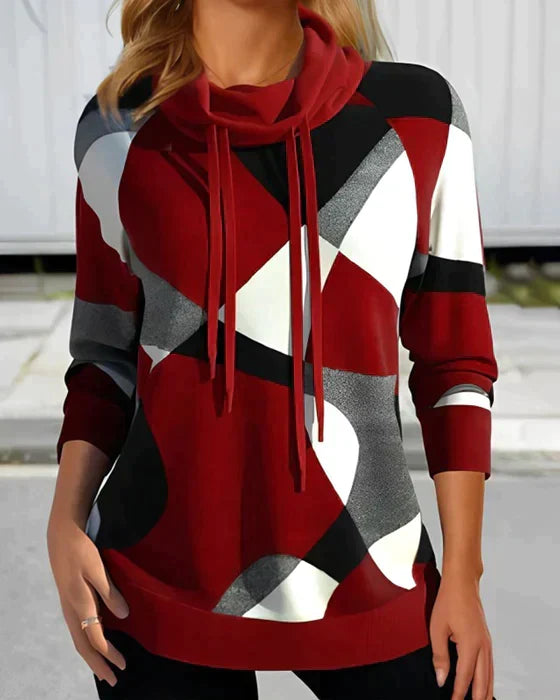 Sina | Hoodie Mit Hohem Kragen Und Kontrastfarbe
