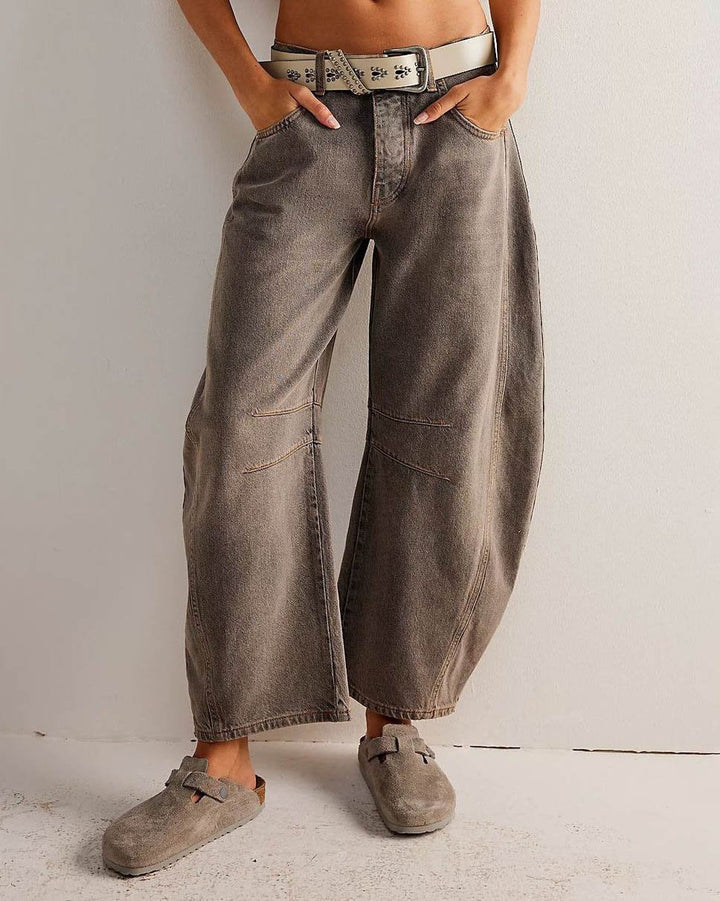 Damen-Jeans mit geradem Schnitt aus Denim