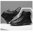 Martini - Robuste Herren-Lederstiefel aus schwarzem Leder