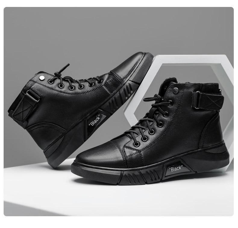Martini - Robuste Herren-Lederstiefel aus schwarzem Leder