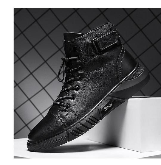 Martini - Robuste Herren-Lederstiefel aus schwarzem Leder