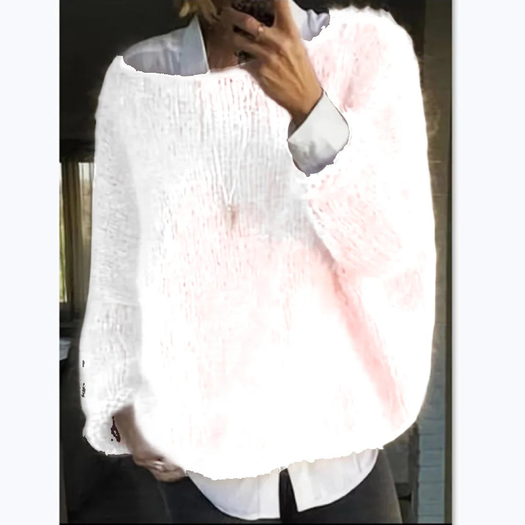 Paula | Buntfarbener Off-Shoulder-Pullover