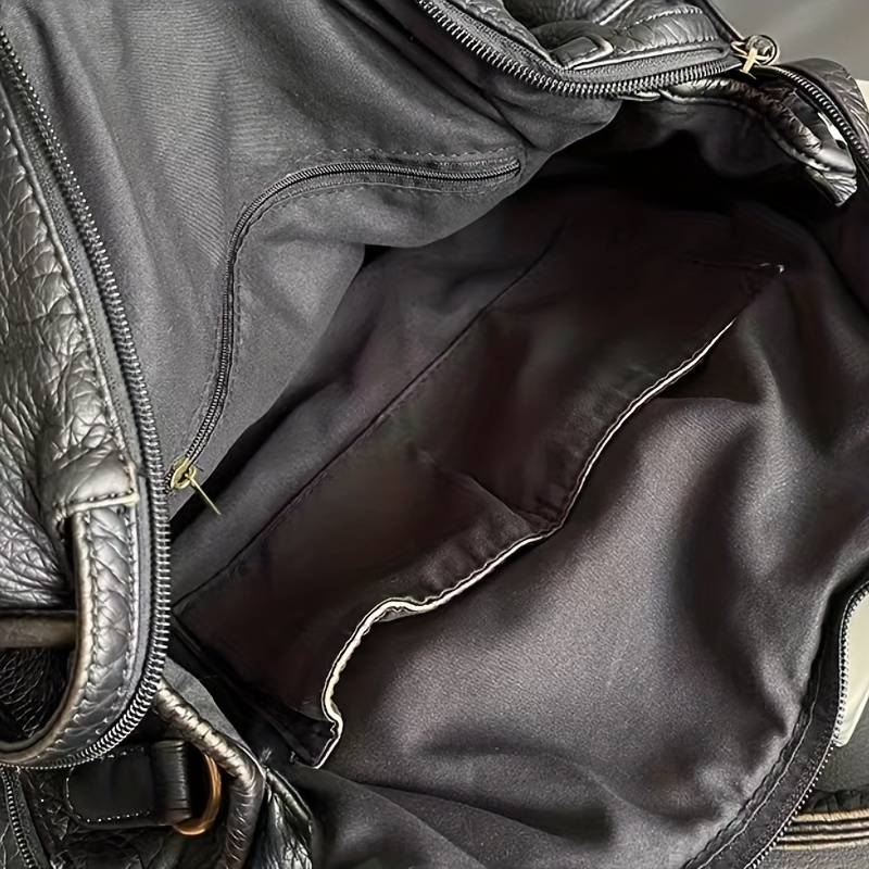 Dörte | Luxus Schwarze Lederhandtasche