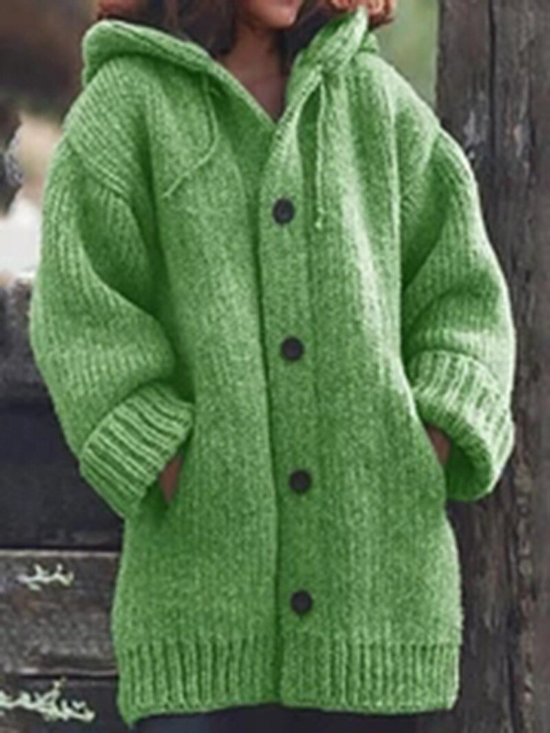 Liane | Schlichte, locker sitzende Strickjacke mit Kapuze