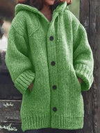 Liane | Schlichte, locker sitzende Strickjacke mit Kapuze