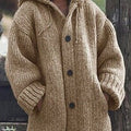 Drune Hutkragen Schlichte, locker sitzende, langärmelige Strickjacke